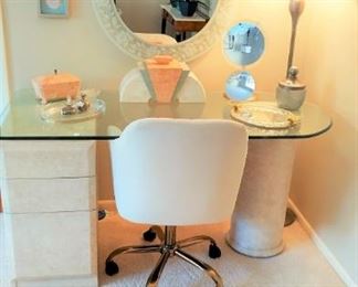 Nice vanity, chair, mirror and more