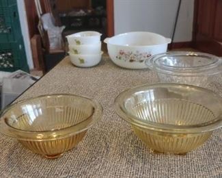 Yellow depression mixing bowls 