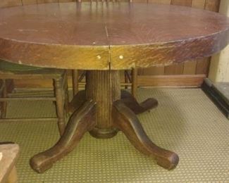 antique round oak table large 