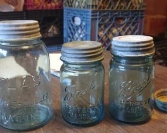 blue mason jars 