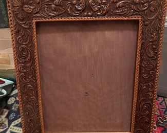 Tooled leather picture frame 