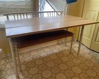 Nice small drop leaf kitchen table with bench 