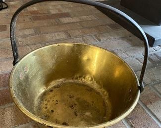 Antique brass forged bucket