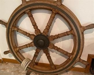 Large vintage ship wheel
