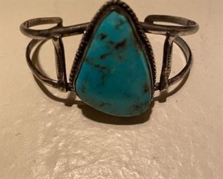 Turquoise and silver bracelet