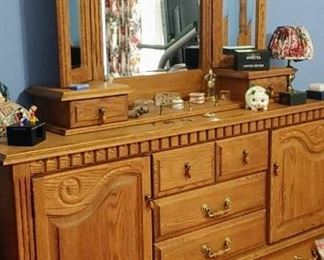 Oakwood interior's Furniture each piece of furniture has it sounds certificate of authenticity and is numbered solid oak with cedar lined drawers
