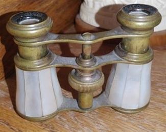 Mother of pearl and brass antique opera glasses