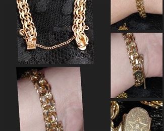 Beautiful Italian 18 karat gold over charm bracelet
