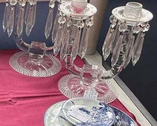 Gorgeous vintage crystal candlesticks candelabras