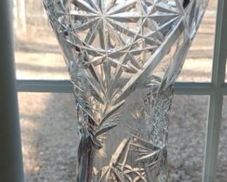 Beautiful vintage cut glass vase
