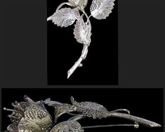 Sterling silver filigree brooch by Topazio