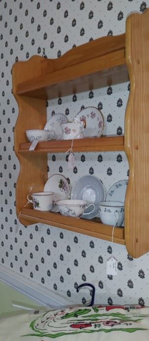 Beautiful Pine Shelf perfect for teacup collections
