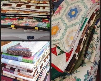 Gorgeous handmade signed quilts different sizes also some vintage quilts as well