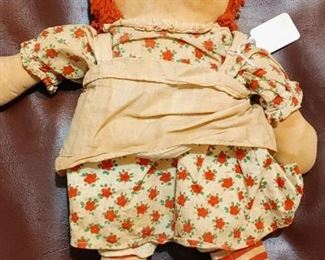 Vintage raggedy and doll with original clothing