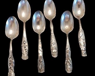 Set Of 6 Shiebler Sterling Silver Flora Multi Motif Tea Spoons No Monograms
1889 