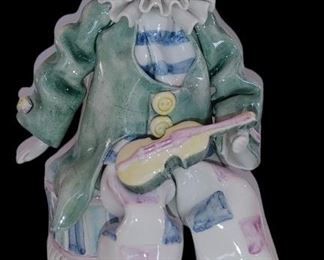 7.5 " Tall clown with violin very rare made in Italy for Gumps