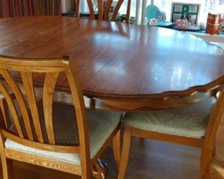 Gorgeous oak table and four large chairs