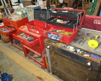 Misc. Tool Boxes with Tools