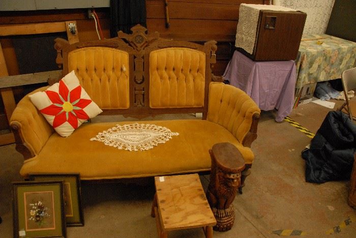 Renaissance Revival Sofa or Settee, circa 1870s. Walnut.