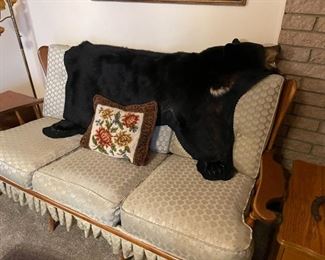 . . . another bear skin rug -- what a find!! -- on nice retro sofa