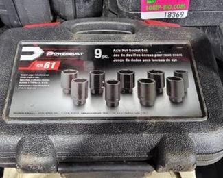 Powerbuilt Kit 61 Axle Nut Socket Set - 9 Piece