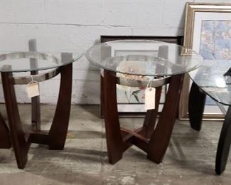 Apollo 3pc Occasional Table Set by Standard Furniture 48" x 32" Oval Coffee Table & (2) 24" x 24"H Round End Tables $495 set