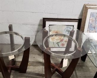 Apollo 3pc Occasional Table Set by Standard Furniture 48" x 32" Oval Coffee Table & (2) 24" x 24"H Round End Tables $495 set