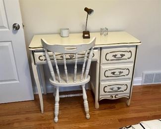 French Provincial Desk with Chair  42"W x 18"D x 32"H $395 