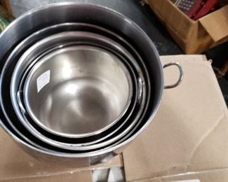Set of 5 Assorted Stainless Steel Nesting Bowls Ranging from 5" Diameter up to 7.75" Diameter $20