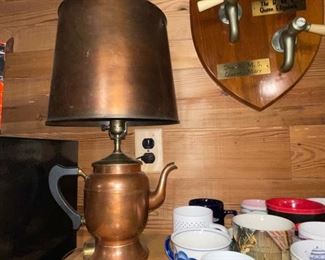 copper teapot lamp