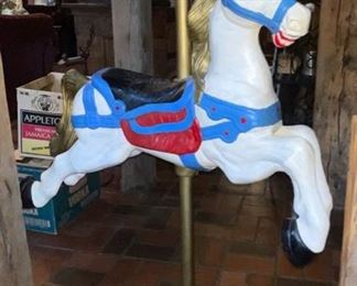 cast metal carousel horse