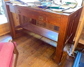 Mission style oak desk