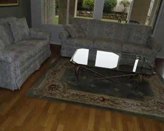 the sofa and loveseat are not for sale, however, the coffee table and area rug are for sale.