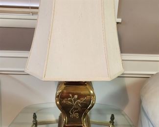  Brass Lamp with Bird Details