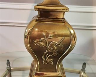 Brass Lamp with Bird Details