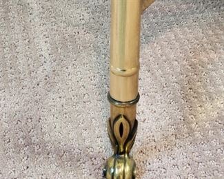 Brass and Glass Cocktail Table Leg Details