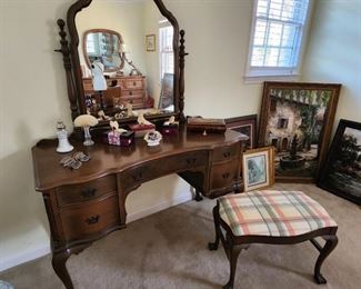 Vintage Vanity and Bench