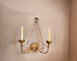 Antique Brass Candle Wall Sconce