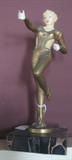 Art Deco Brass on Marble Dancing Lady