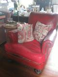 Red Leather Club Chair