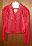 Red Leather Fringed Jacket