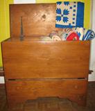 ANTIQUE BLANKET BOX/CHEST OVER DRAWER