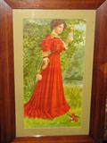 BUDWIESER "PAULI GIRL" 1907 FRAME LITHOGRAPH PRINT