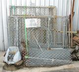 3 SETS CYCLONE FENCE GATES AND FENCEING