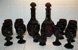 Avon Cape Cod Ruby Red Decanters & Wine Stems
