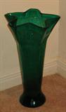 Green Art Glass Vase 16"