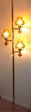 Vintage Tension Rod Fenton Amber Hobnail Pole Lamp