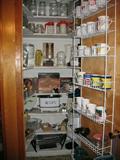 Panty Full of Small Kitchen Appliances and Vintage Jars,etc.