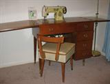 Cabinet Model Singer Sewing Machine with Sewing Chair