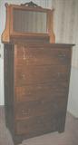 Antique Oak 5-Drawer Highboy CHest